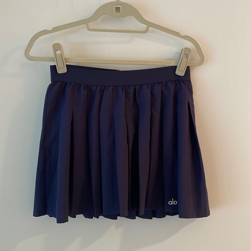Alo Varsity Tennis Skirt True Navy Medium